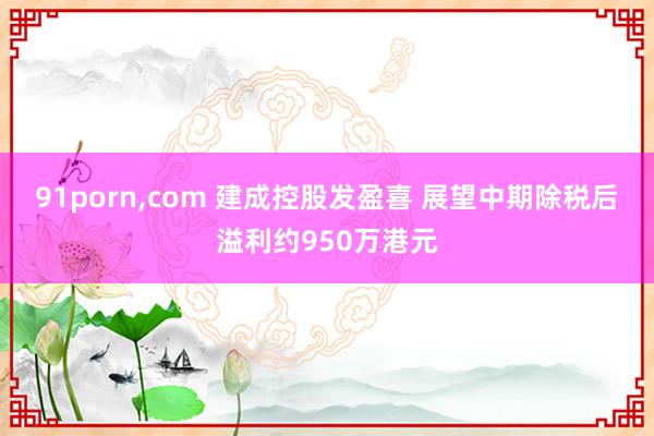 91porn，com 建成控股发盈喜 展望中期除税后溢利约950万港元